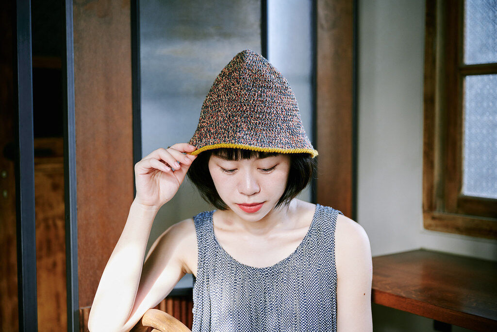 顏色｜寶石綠x銅黃 材質｜棉線 cotton 100% 製造｜手工編織 made in Taiwan 頭圍｜ 54~58 cm