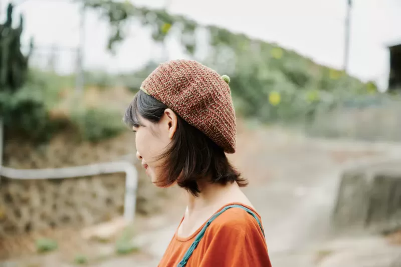 顏色｜紅豆泥x抹茶 材質｜棉線 cotton 100% 製造｜手工編織 made in Taiwan 頭圍｜ 54~58 cm