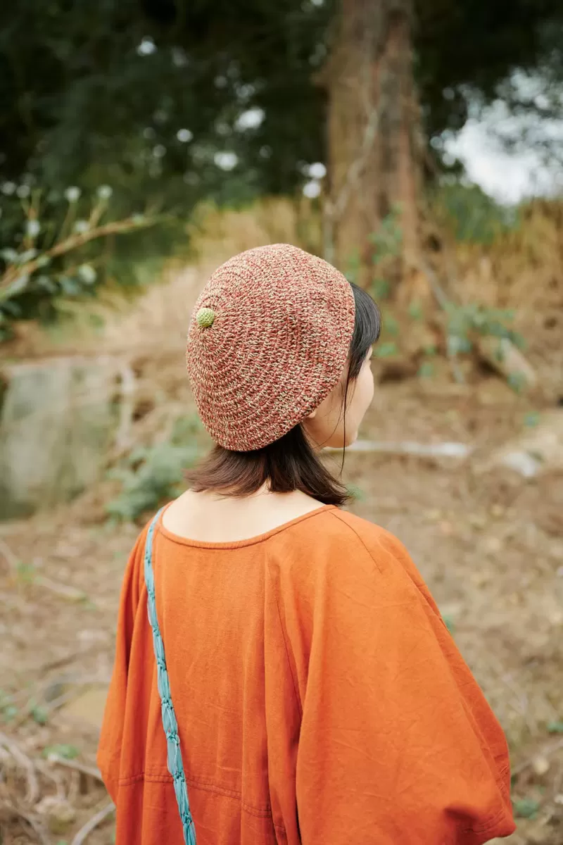 顏色｜紅豆泥x抹茶 材質｜棉線 cotton 100% 製造｜手工編織 made in Taiwan 頭圍｜ 54~58 cm