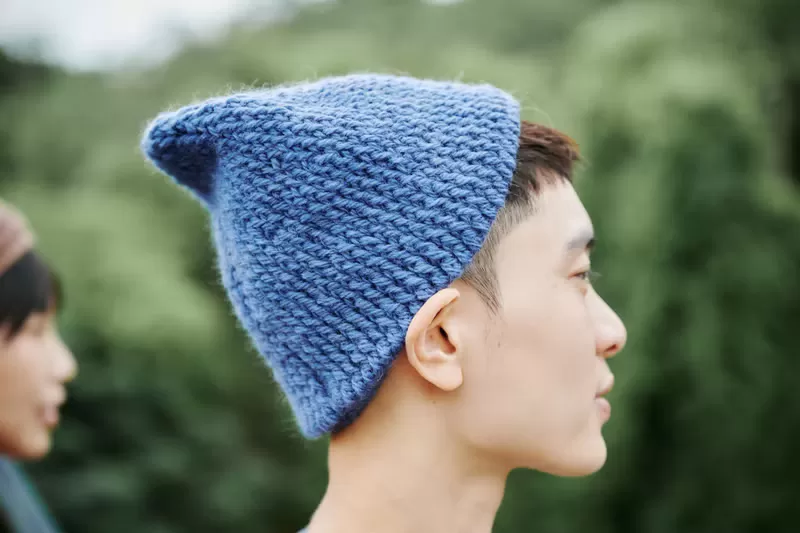顏色｜洋藍 材質｜羊毛100% 製造｜手工編織 made in Taiwan 頭圍｜ 54~58 cm